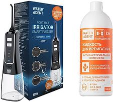 Ирригатор Waterdent Smart Flosser V300 + жидкость для ирригатора антибактериальный комплекс 100 мл Ирригатор Waterdent Smart Flosser V300 + жидкость для ирригатора антибактериальный комплекс 100 мл