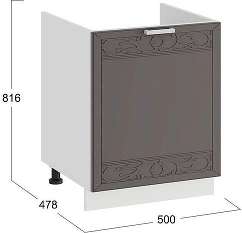 Шкаф напольный Трия Долорес 1Н5М (белый/муссон)