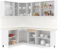 Готовая кухня Кортекс-мебель Корнелия Лира 1.5x2.2 (дуб сонома/королевский опал)
