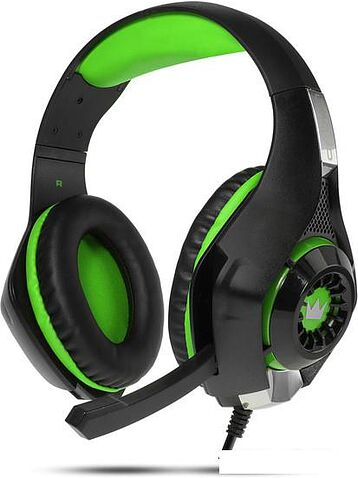 Наушники с микрофоном CrownMicro CMGH-102T USB (зеленый)