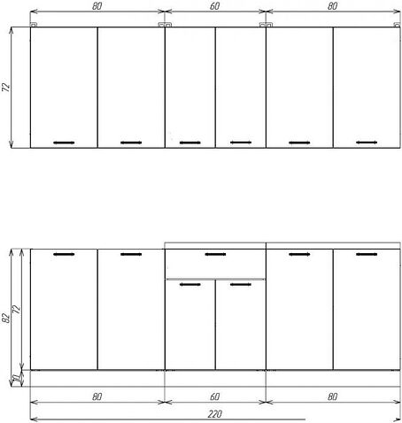 Готовая кухня ЭлиГард Lion 2.2 (дымчатый алмаз/дуб бунратти)
