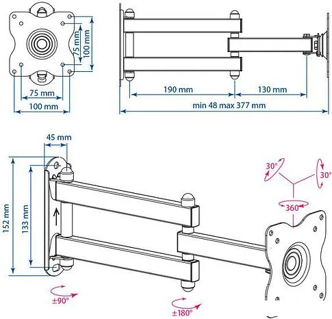 Кронштейн Kromax DIX-15W (белый)