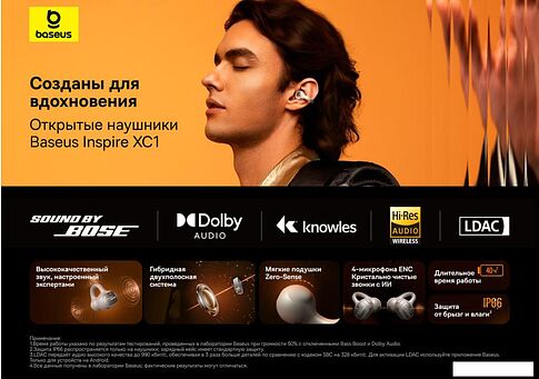 Наушники Baseus Inspire XC1 (черный)