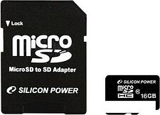 Карта памяти Silicon-Power microSDHC (Class 10) 16 Гб + адаптер (SP016GBSTH010V10-SP) Карта памяти Silicon-Power microSDHC (Class 10) 16 Гб + адаптер (SP016GBSTH010V10-SP)