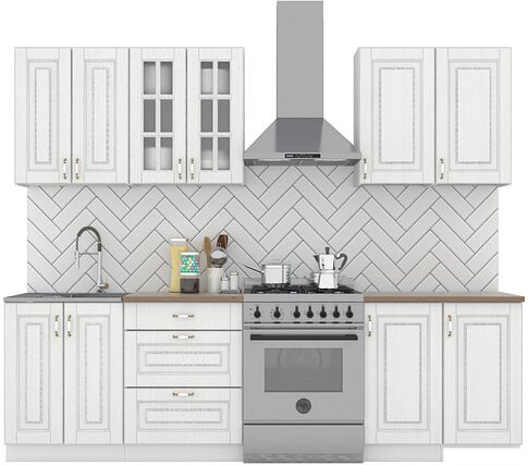 Готовая кухня Интермебель Бостон-5 2 (акация белая/акация белая/венато)