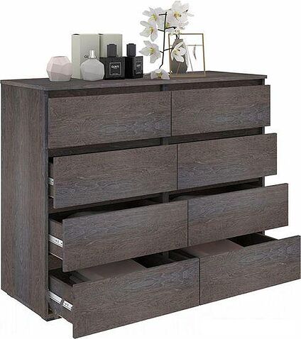 Комод Кортекс-мебель Бари 120 8ш (береза/береза/береза)