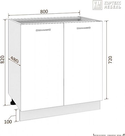 Шкаф напольный Кортекс-мебель Корнелия Лира НШ80р (крем/королевский опал)