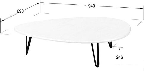 Журнальный столик Калифорния мебель Дадли (белый бетон)