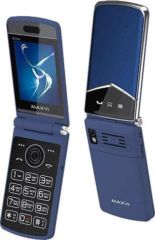 Телефон Maxvi E11ds (синий/серебристый)