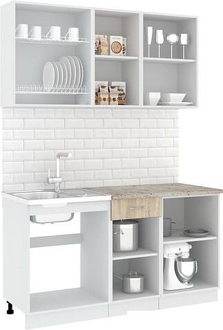 Готовая кухня Кортекс-мебель Корнелия Лира-лайт 1.5м (дуб сонома/марсель)