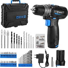 Дрель-шуруповерт Deko DKCD12 083-1113 (с 2-мя АКБ, кейс) Дрель-шуруповерт Deko DKCD12 083-1113 (с 2-мя АКБ, кейс)