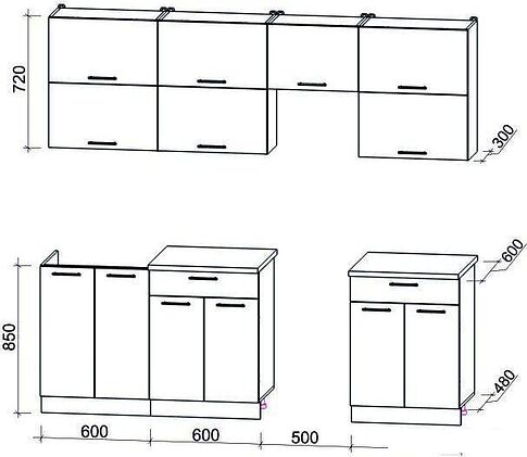 Кухня Интерлиния Мила Gloss 50-23 (красный/черный глянец)