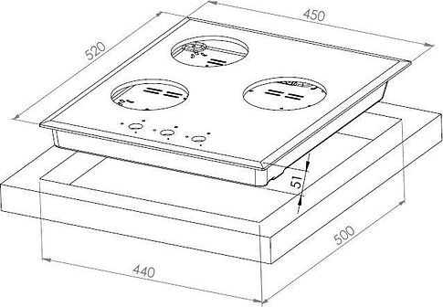 Варочная панель Monsher MGG 45 Blanc