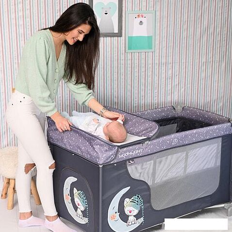 Манеж-кровать Lorelli Moonlight 2 Layers 2021 (blue)