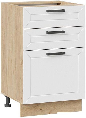 Шкаф напольный Трия Лорас 1Н5Я3 (дуб крафт золотой/холст белый)