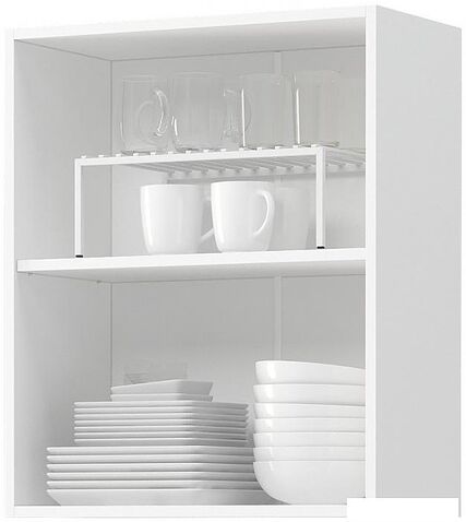 Шкаф навесной Mio Tesoro Пасадена ШВ 600 (белый/белый бриллиант)