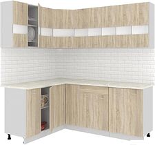 Угловая кухня Кортекс-мебель Корнелия Экстра 1.5x2.1м (дуб сонома/королевский опал) Угловая кухня Кортекс-мебель Корнелия Экстра 1.5x2.1м (дуб сонома/королевский опал)