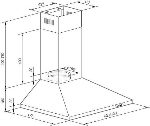 Кухонная вытяжка Graude DHP 60.0 EL