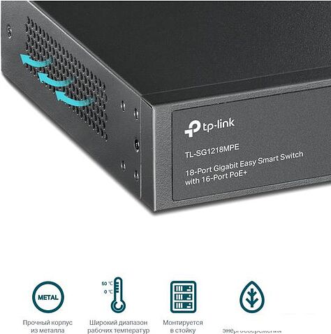 Настраиваемый коммутатор TP-Link TL-SG1218MPE V4.20