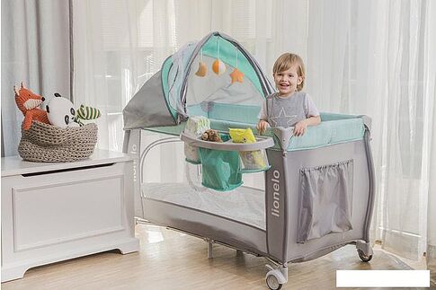 Манеж-кровать Lionelo Sven Plus (бирюзовый)