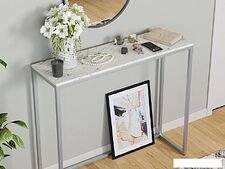 Консольный стол LoftyHome Мальборк 1627985 (мрамор сноу/серебро) Консольный стол LoftyHome Мальборк 1627985 (мрамор сноу/серебро)