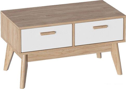 Комод Мебельград Калгари 2 ящ. (дуб натуральный светлый/белый матовый) Комод Мебельград Калгари 2 ящ. (дуб натуральный светлый/белый матовый)