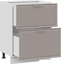 Шкаф напольный Трия Белладжио 1Н8Я2 с двумя ящиками (белый/софт капучино)