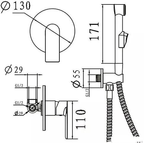 Гигиенический душ Golden Fox Broads 10012-FOX