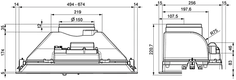 Кухонная вытяжка Elikor Casper 70Н-450-П3Д (нержавеющая сталь)