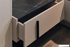 Тумба Ангстрем Милагро спальня МИ-300.10 (Д1, кашемир серый/камень пьетра/черный графит)