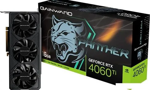 Видеокарта Gainward GeForce RTX 4060 Ti Panther 16GB NE6406T019T1-1061Z