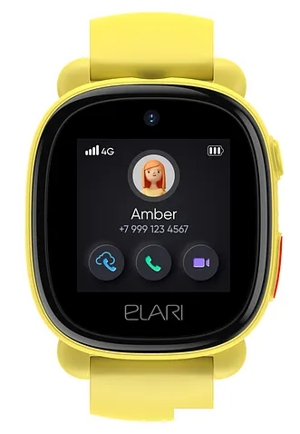 Детские умные часы Elari KidPhone 4G Lite (желтый)