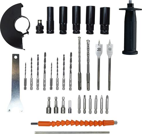 Profipower ProfiSet-4F18 E0093 (шуруповерт, гайковерт, болгарка, перфоратор, 2 АКБ, кейс)