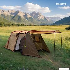 Кемпинговая палатка Sundays ZC-TT105-4 (серебристый/коричневый край)