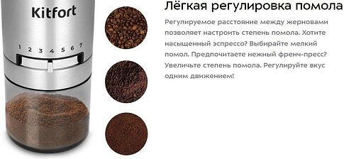 Аккумуляторная кофемолка Kitfort KT-7537