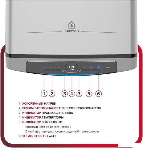 Накопительный электрический водонагреватель Ariston Velis Lux Abse Dry Wifi 80