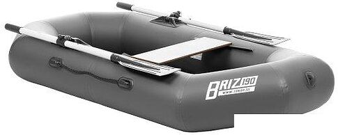 Гребная лодка Тонар Бриз 190 (с веслами, серый)