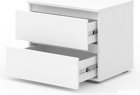 Тумба Кортекс-мебель Бари 60 2ш (белый/белый/белый)