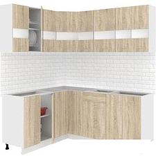Угловая кухня Кортекс-мебель Корнелия Экстра 1.5x1.9 без столешницы (дуб сонома)