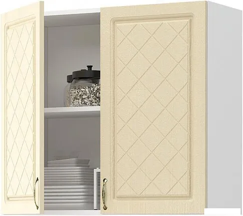 Шкаф навесной Mio Tesoro Модена ШВ 800 (белый/дуб ваниль)