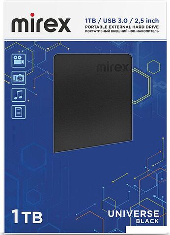 Внешний накопитель Mirex Universe Black 1TB 13630-UHDUVB10