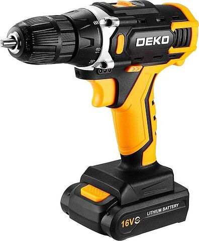 Дрель-шуруповерт Deko Sharker 16V 083-1108 (с 2-мя АКБ, кейс)