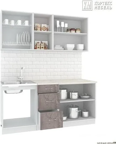 Готовая кухня Кортекс-мебель Корнелия Лира 1.8м (салатовый/оникс/мадрид)