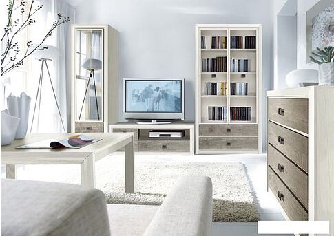 Тумба Black Red White Коен RTV1D1S (ясень снежный/сосна натуральная)