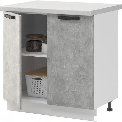 Шкаф напольный Mio Tesoro Пасадена ШН 800 со столешницей (белый/ателье светлое/антарес)