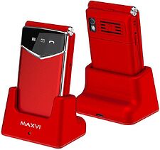 Телефон Maxvi E11ds (красный/серебристый)