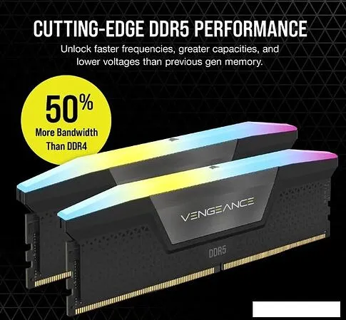 Оперативная память Corsair Vengeance RGB 2x16ГБ DDR5 5600 МГц CMH32GX5M2B5600C40K