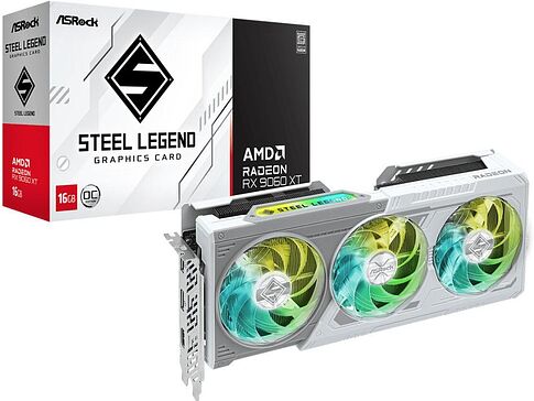 Видеокарта ASRock Radeon RX 9060 XT Steel Legend 16GB OC RX9060XT SL 16GO