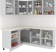 Угловая кухня Кортекс-мебель Корнелия Экстра 1.5x2.0м (белый/береза/королевский опал) Угловая кухня Кортекс-мебель Корнелия Экстра 1.5x2.0м (белый/береза/королевский опал)