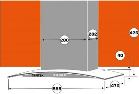Кухонная вытяжка CENTEK СТ-1825-60 (сталь)
